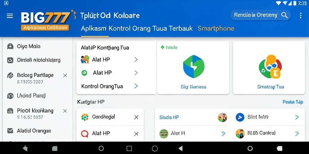 Tampilan antarmuka user-friendly BIG777 untuk kontrol orang tua.