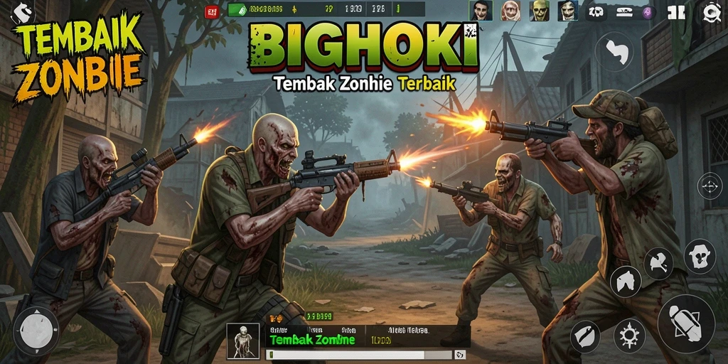 Tampilan antarmuka BIGHOKI saat melawan zombie.