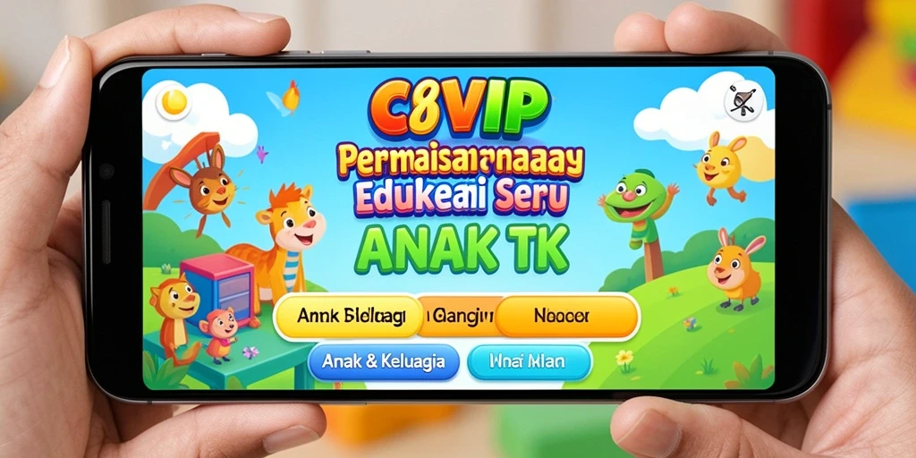 Antarmuka ceria dan interaktif dari aplikasi C8VIP untuk anak-anak.