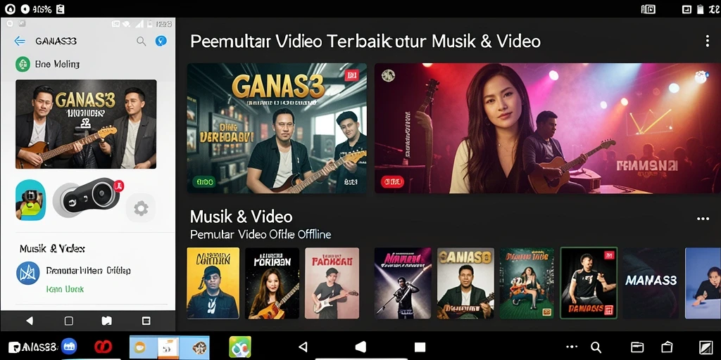 Tampilan antarmuka GANAS33 untuk pemutaran video offline yang intuitif.