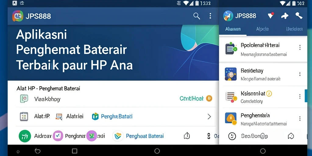 Tampilan antarmuka JPS888 yang memudahkan pengaturan penghemat baterai.