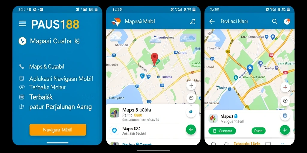 Tampilan antarmuka PAUS188 yang sederhana dan intuitif untuk Navigasi Mobil.