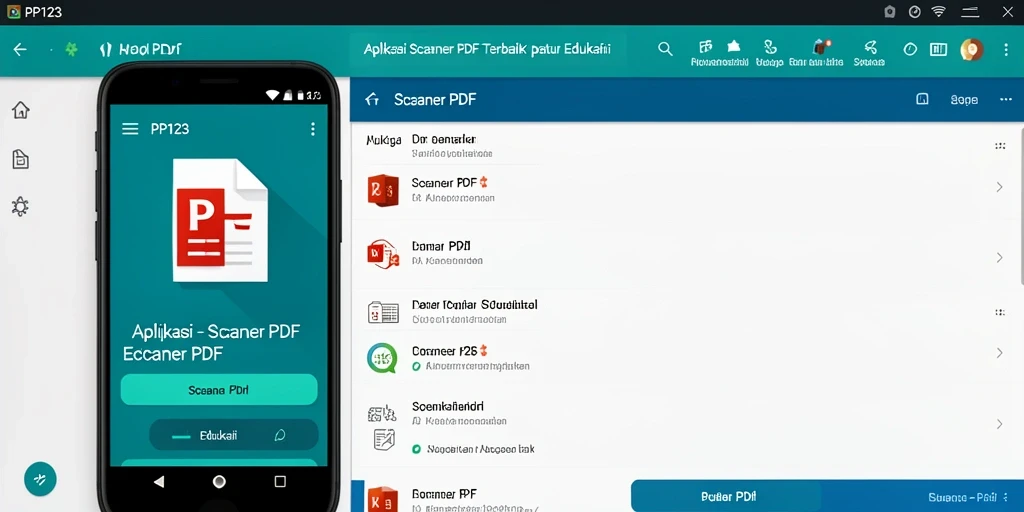 Screenshot aplikasi PP123 menampilkan antarmuka sederhana scanner PDF.