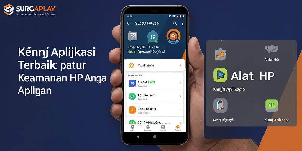 Tampilan antarmuka dan fitur unggulan SURGAPLAY untuk Kunci Aplikasi.