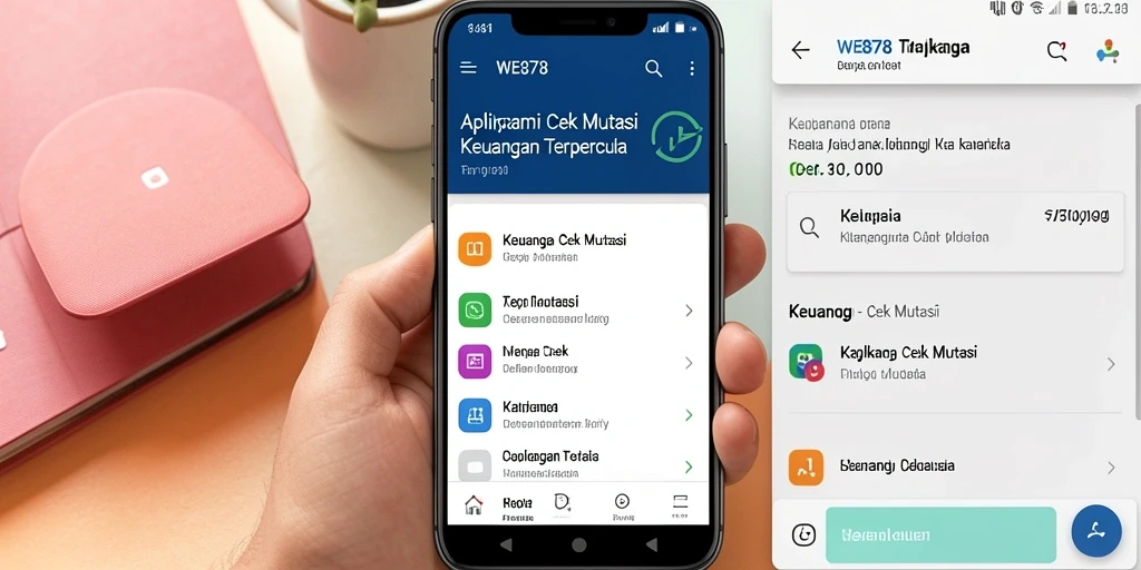 Tampilan utama WE878 menunjukkan riwayat mutasi keuangan pengguna.